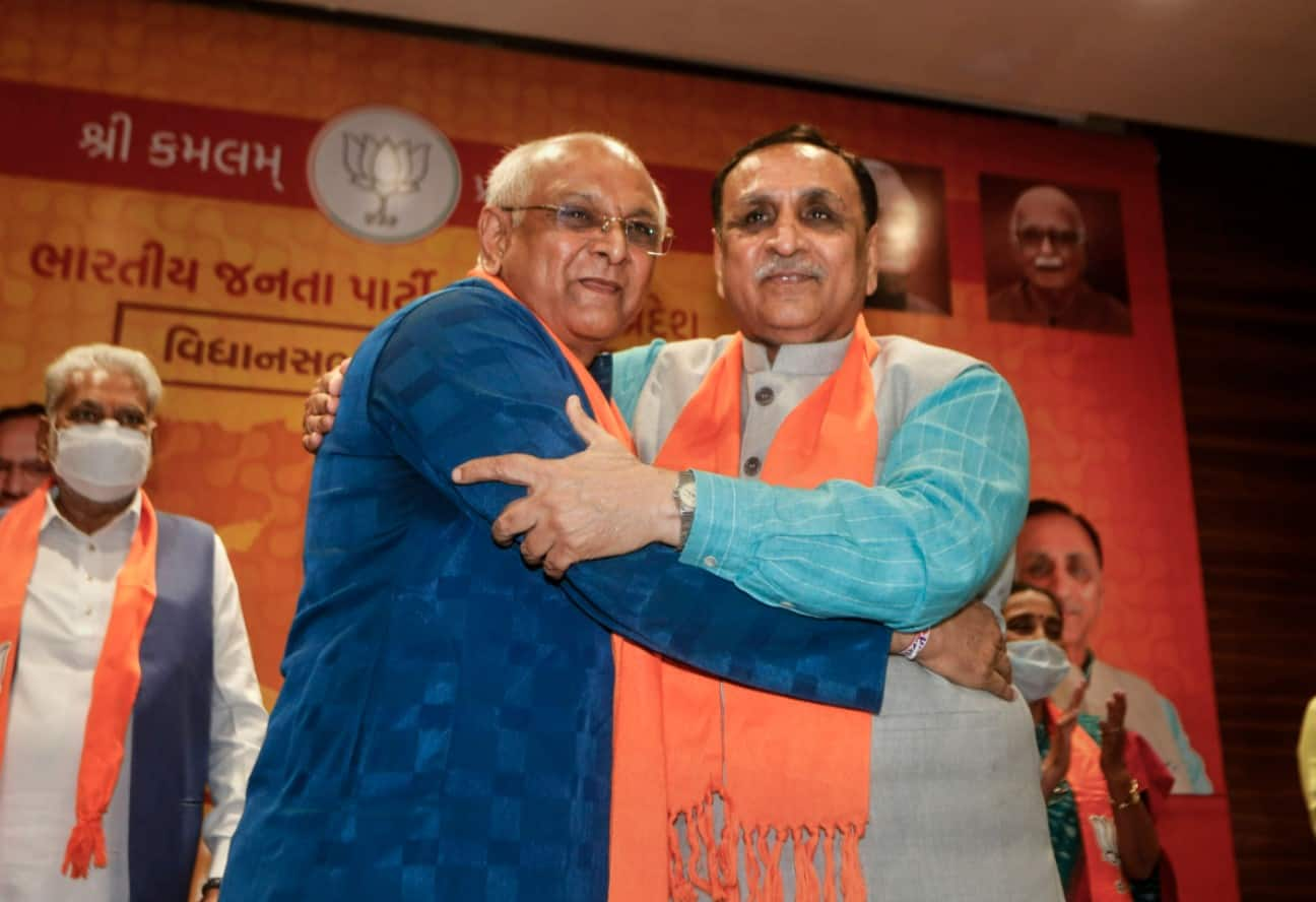 Bhupendra Patel with Vijay Rupani