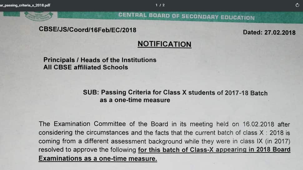 of exam 2018 cbse class 10 10 2018: for exams Passing board Class criteria CBSE