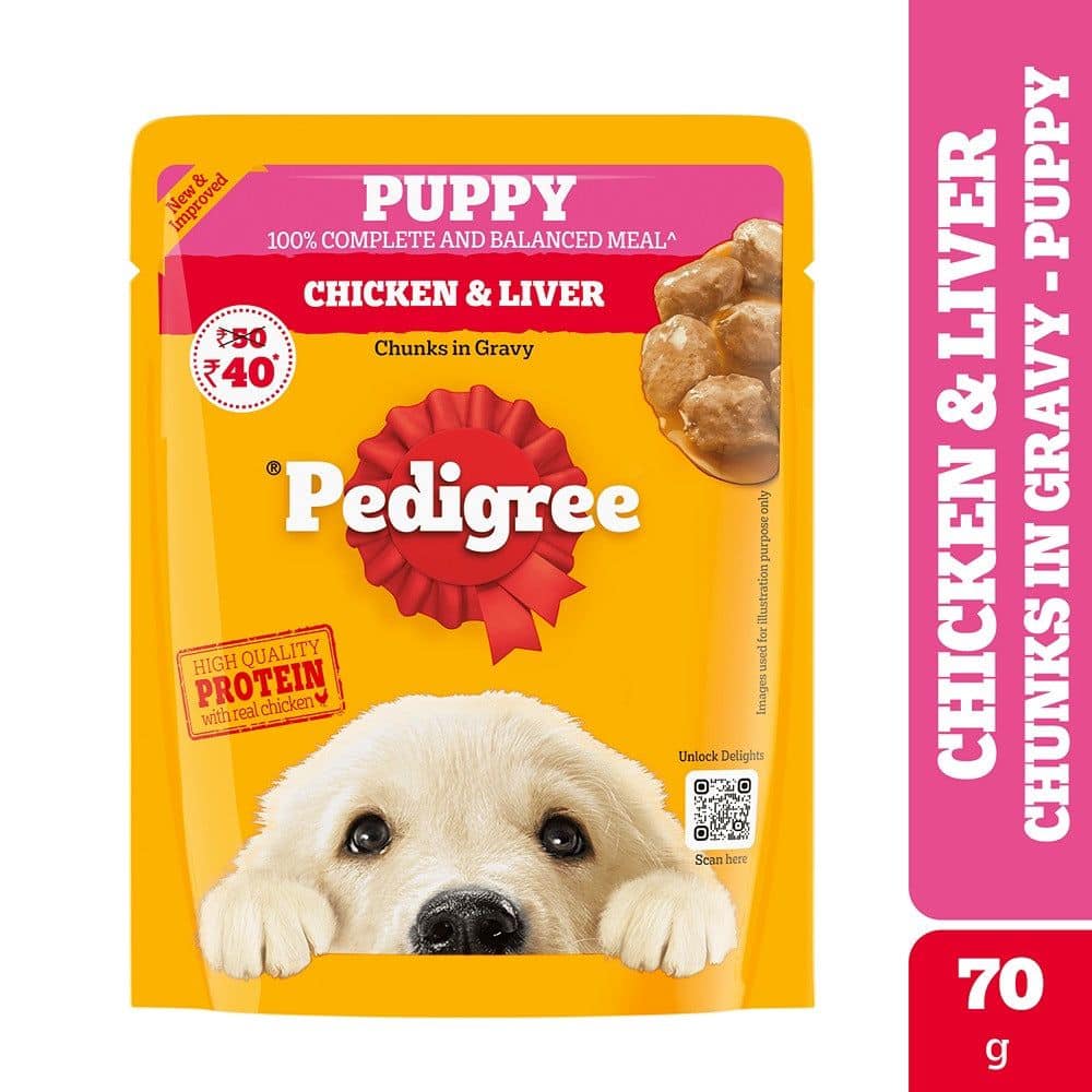 Pedigree Chicken &amp; Liver Chunks in Gravy Puppy Wet Dog Food