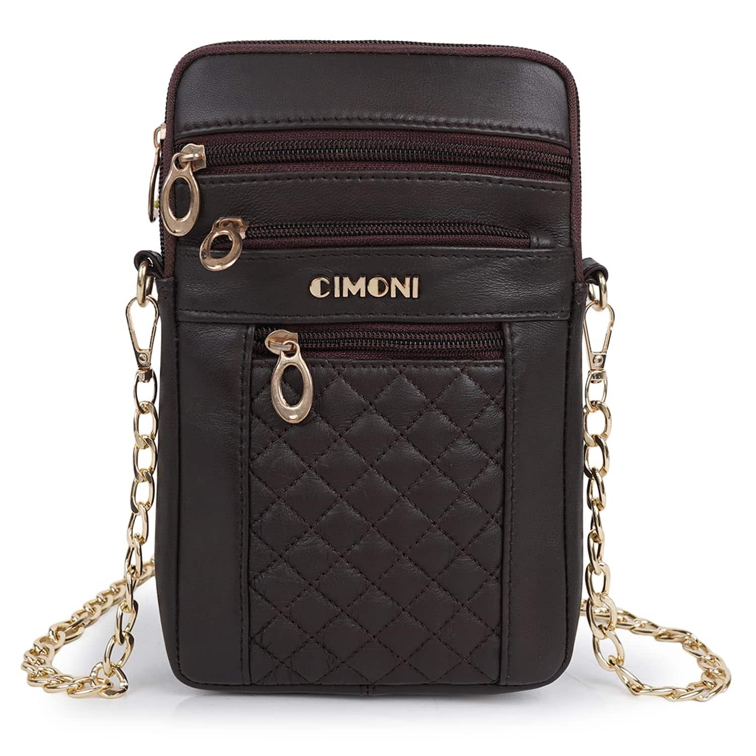 CIMONI Textured Leather Structured Sling Bag