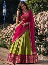  LOOKNBOOK ART Semi-Stitched Lehenga &amp; Unstitched Blouse With Dupatta