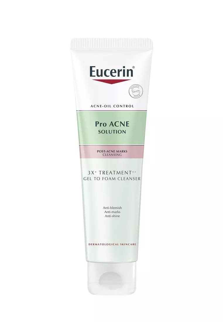 Eucerin ProAcne Solution 3x Gel to Foam Cleanser Acne Treatment Cleansing Foam & Oil Control 150ml Eucerin ProAcne Solution 3x Gel to Foam Cleanser Acne Treatment Cleansing Foam & Oil Control 150ml