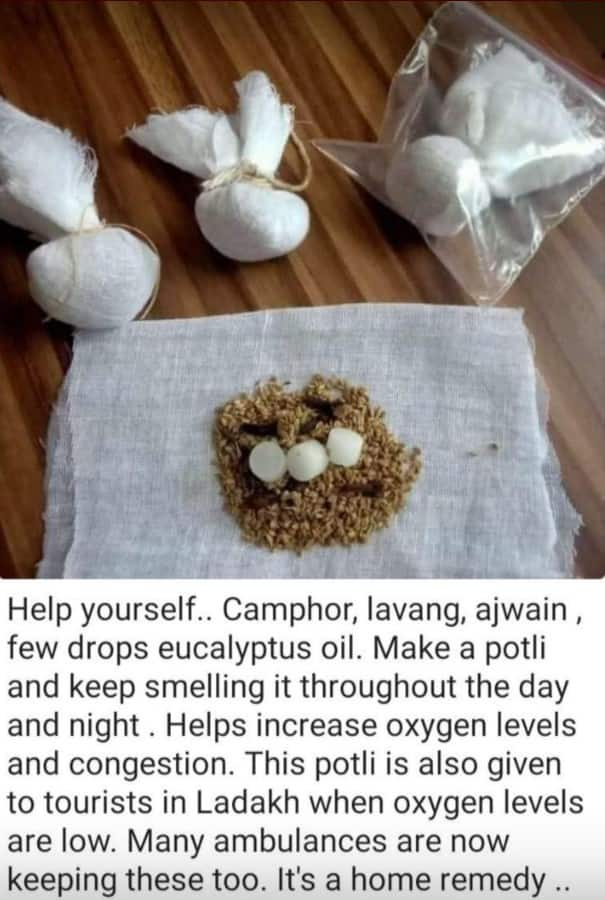 Will camphor, clove, ajwain and a few drops of eucalyptus oil help in increasing oxygen level? Check here