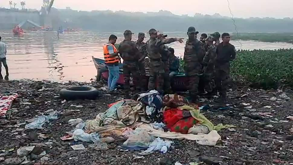 Rescue operation underway after an old suspension bridge over the Machchhu river collapsed in Gujarat&#039;s Morbi district