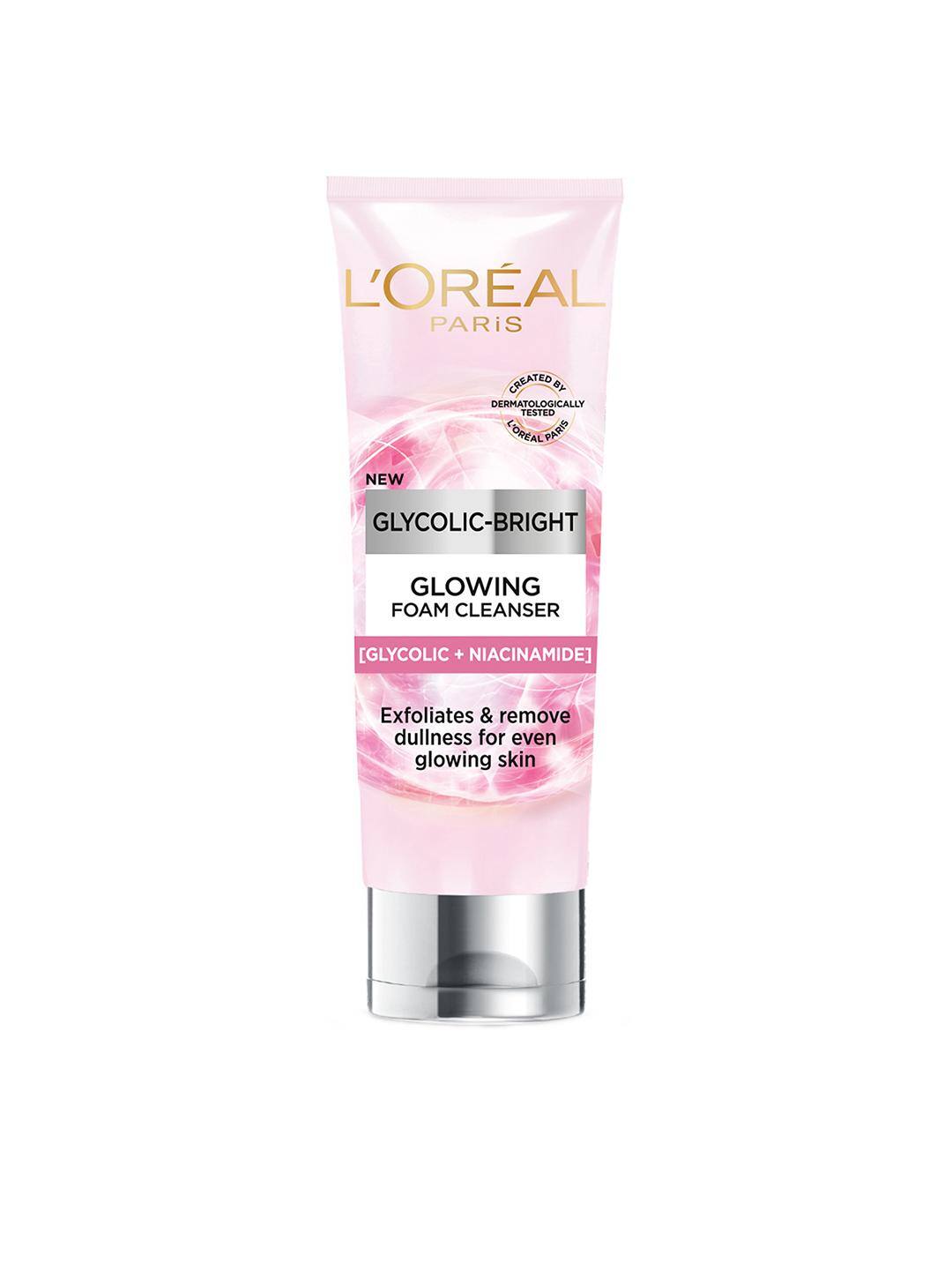 LOreal Paris Glycolic Bright Daily Foaming Face Cleanser for Even Glowing Skin - 100ml