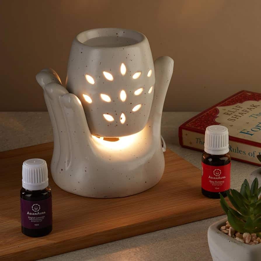  Asian Aura Ceramic Electric Aroma Diffuser with Aroma Oils- 10ml