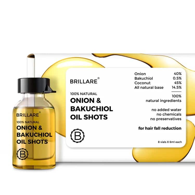 Brillare Onion & Bakuchiol Oil Shots For Hair Fall Reduction Brillare Onion & Bakuchiol Oil Shots For Hair Fall Reduction