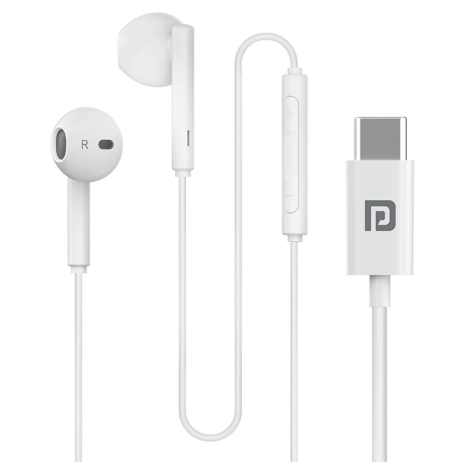 Portronics Ear Type C Wired Earphones with HD Mic Headphones