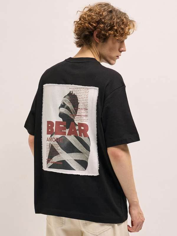 1. THE BEAR HOUSE Men's Printed Oversized T-Shirt