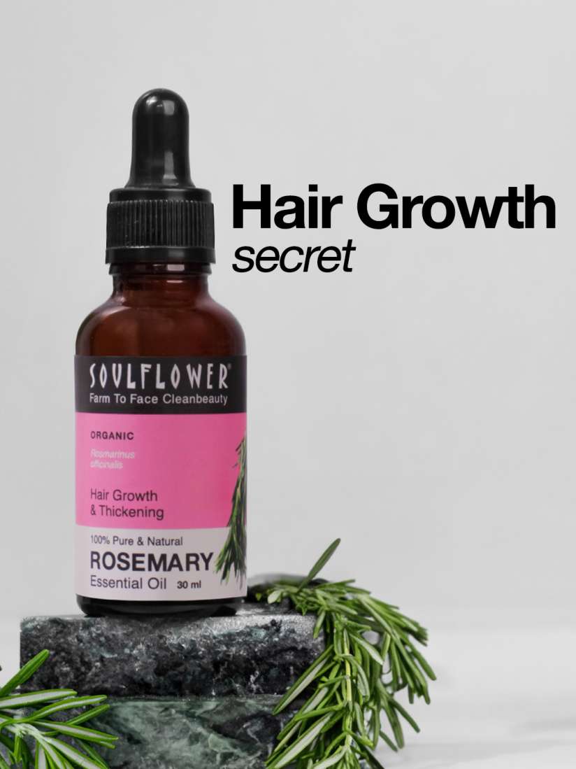 2. Soulflower Rosemary Essential Oil for Hair Growth and Hair Fall