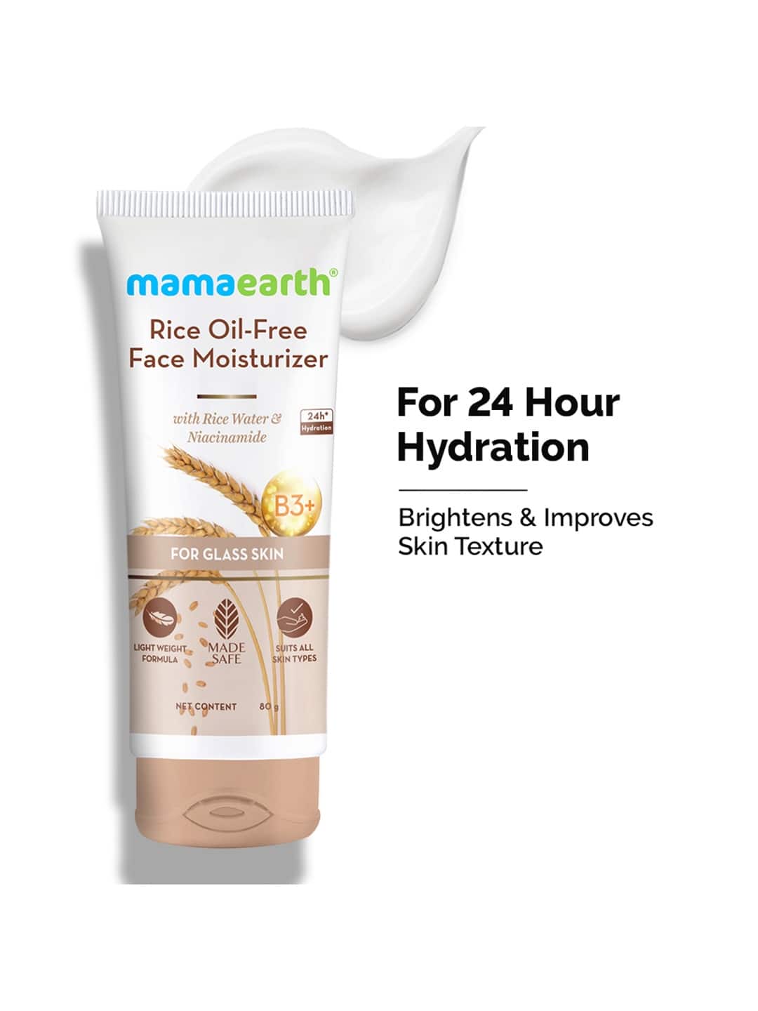 3. Mamaearth Rice Oil-Free Face Moisturizer for Oily Skin