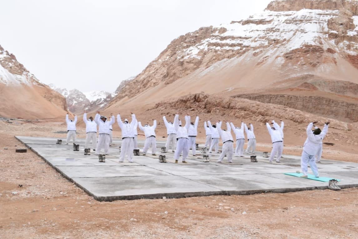 ITBP personnel perform Yoga on International Yoga Day 2021