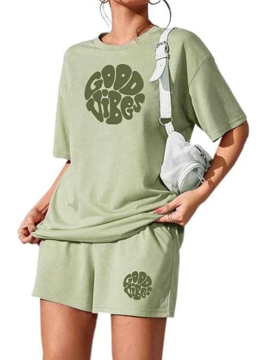 KSHS Women's Cotton Printed Night Suit Set of Top &amp; Shorts