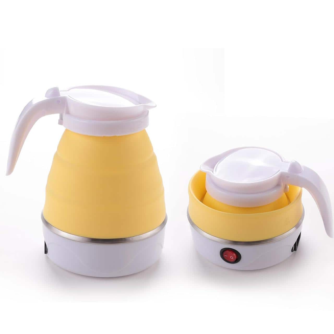 Kuber Industries Foldable Electric Kettle 600 ML Silicone Body With 304-Stainless