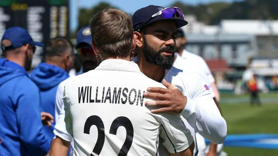 Virat Kohli hugs Kane Williamson