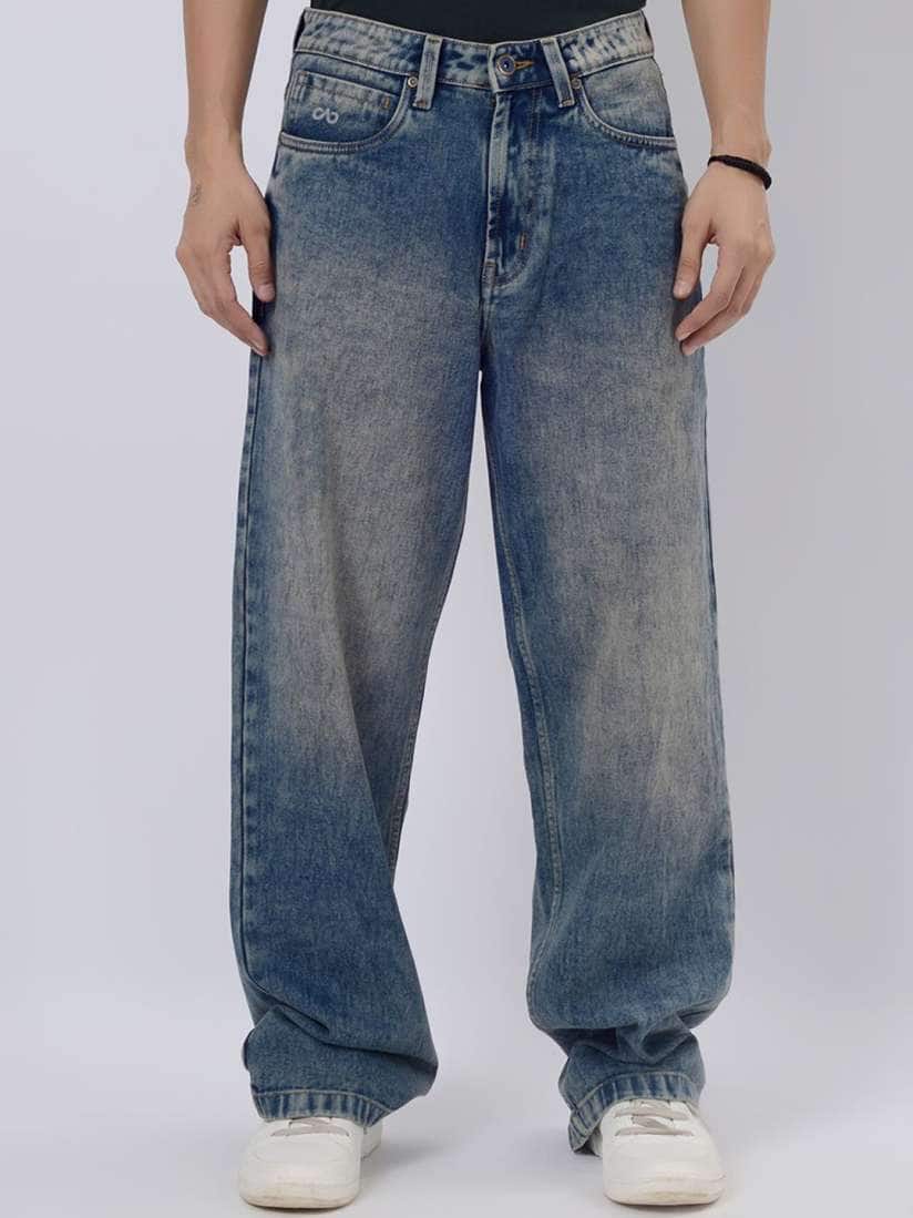  JADE BLUE Men Relaxed Fit Heavy Fade Jeans