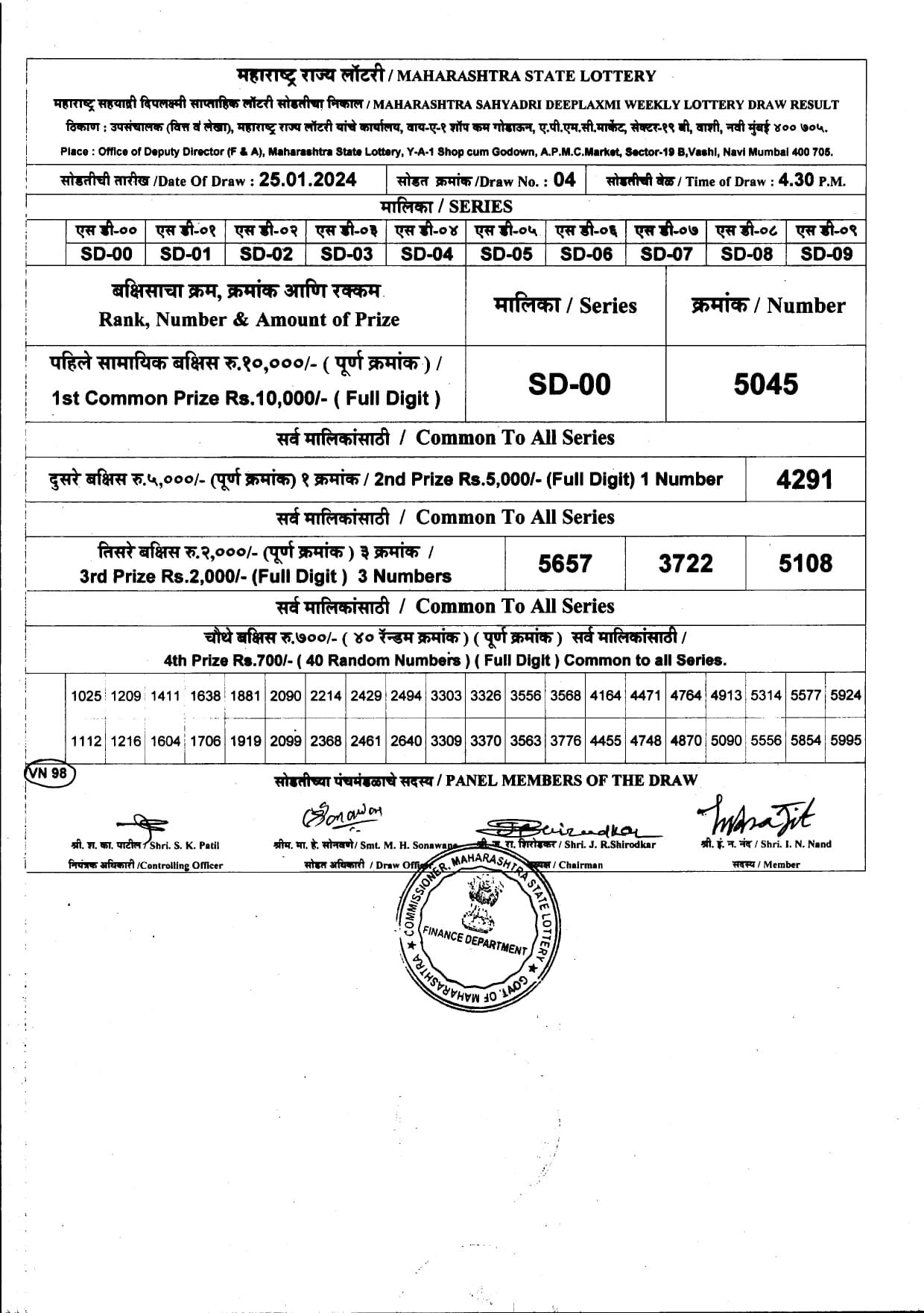 JUN – Page 8 – All State Lottery Result