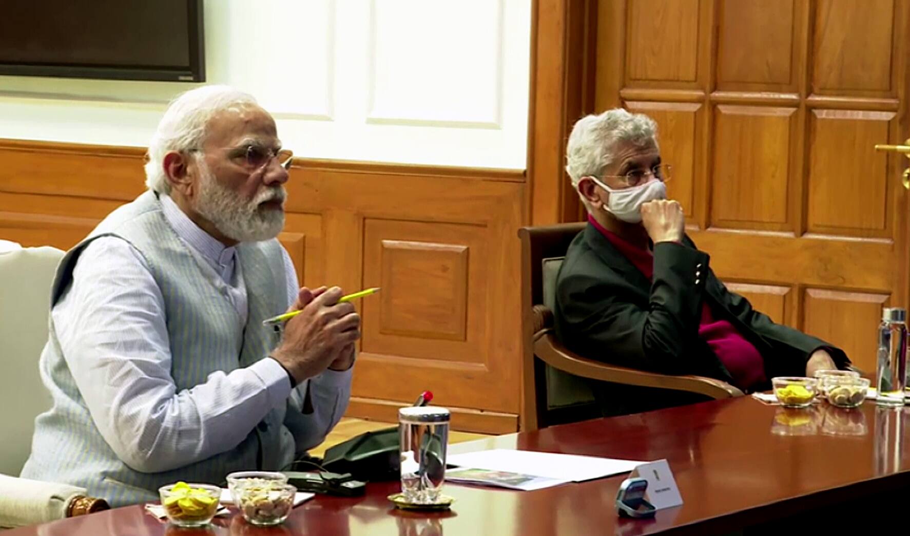 Prime Minister Narendra Modi chairs a high-level meeting on the Ukraine issue, in New Delhi on Sunday