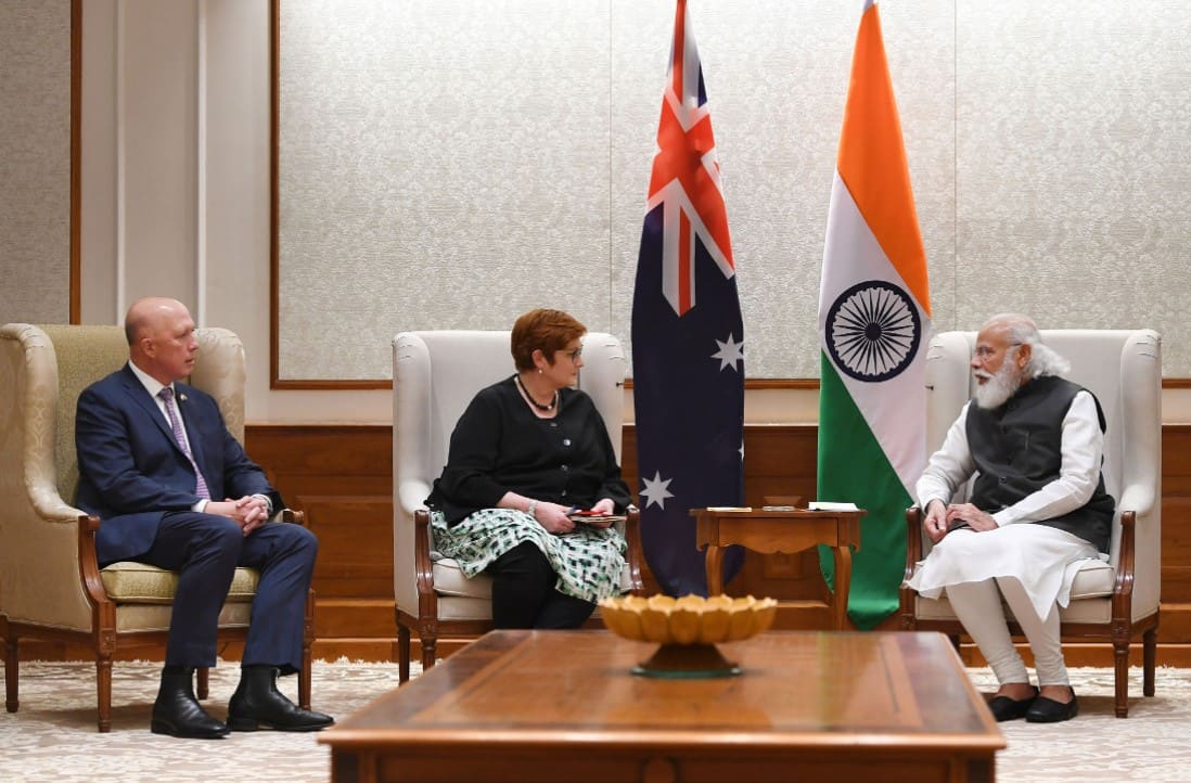 Australian Foreign Affairs Minister and Minister for Defence call on PM Narendra Modi in Delhi