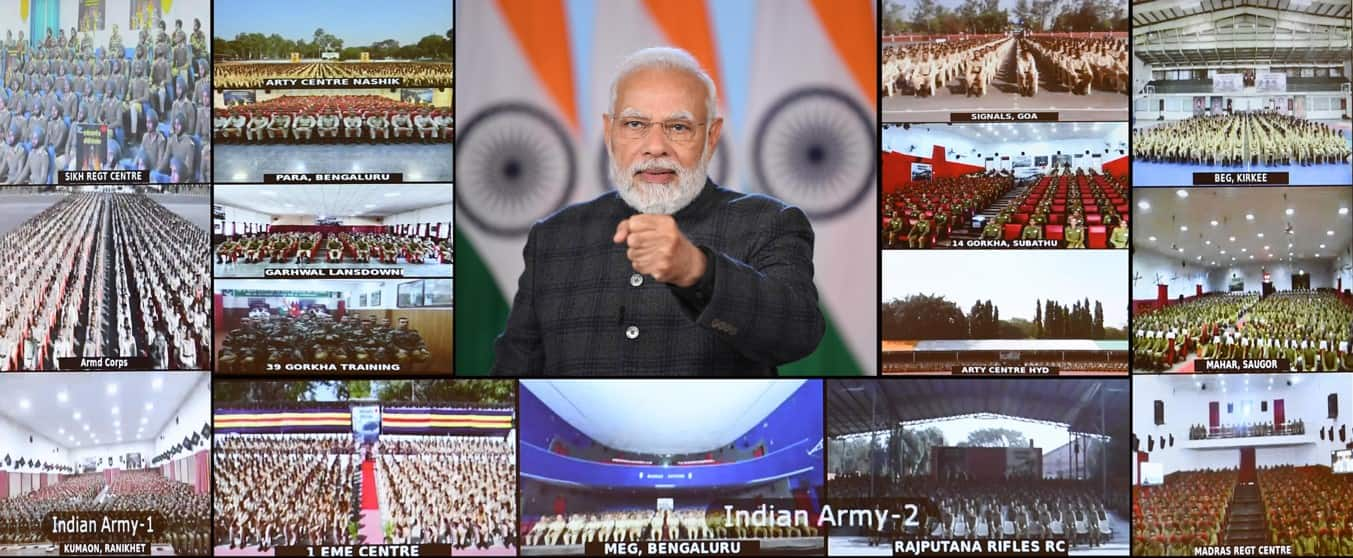 PM Modi addresses first batch of Agniveers of the three Services via video conferencing