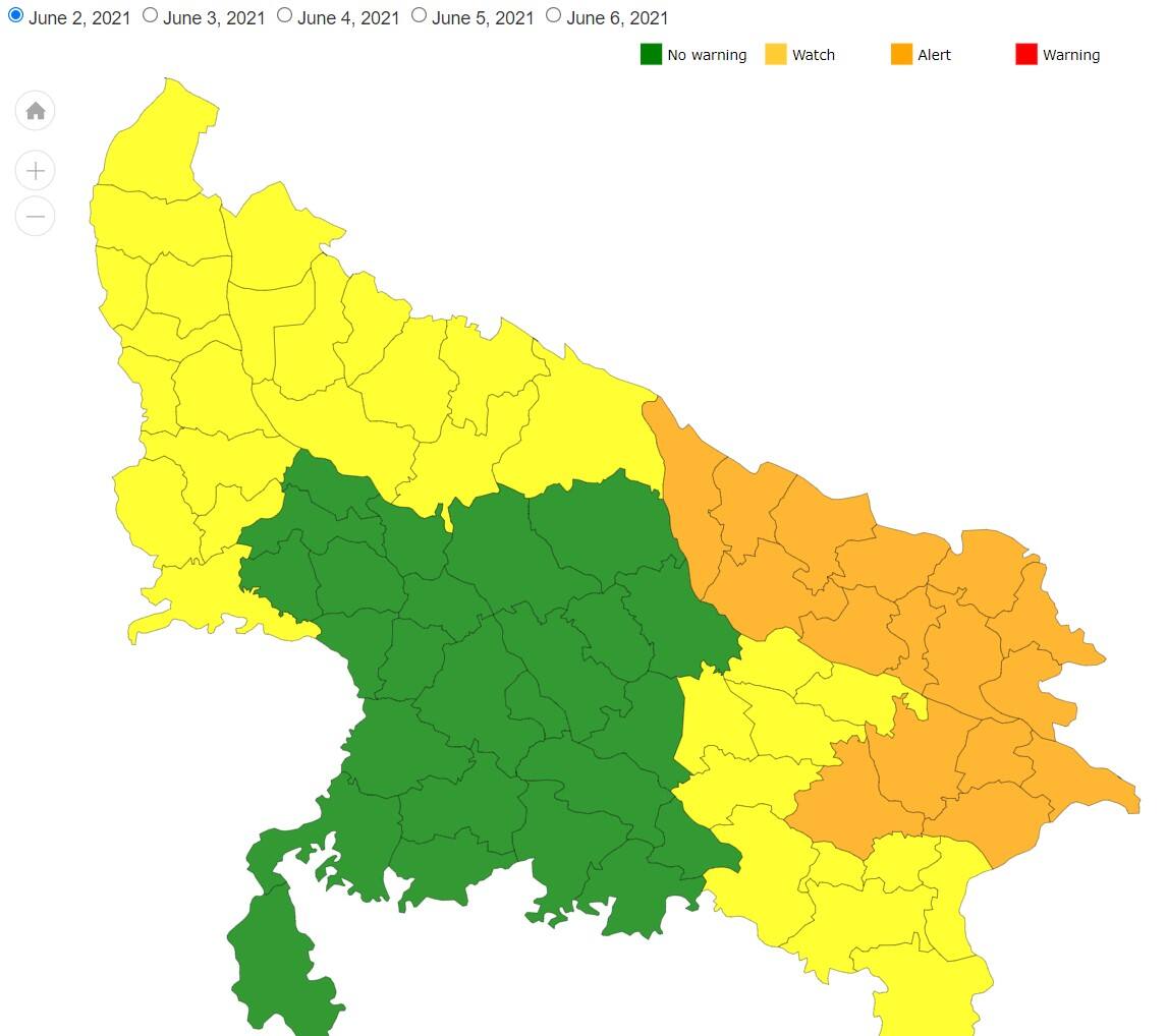 Rainfall alert in Uttar Pradesh