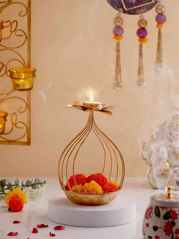  NEW Archies Lotus Tealight Diya Bowl Stand
