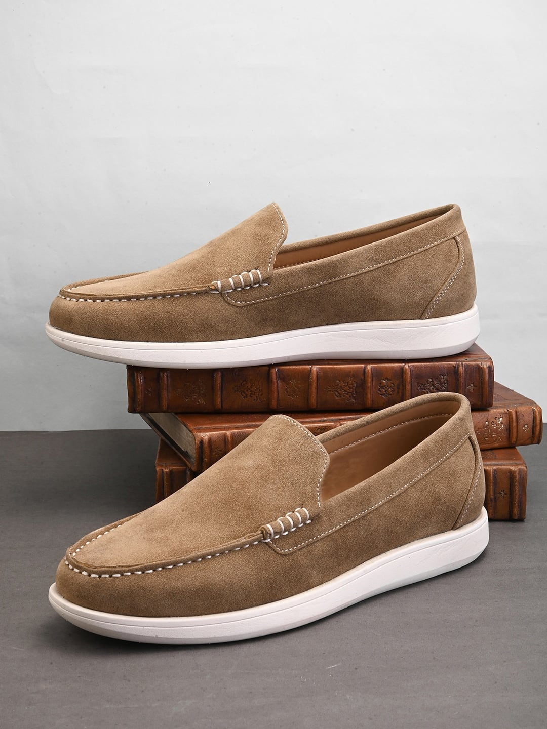 Mast & Harbour Men's Round Toe Memory Foam Suede Loafers Mast & Harbour Men's Round Toe Memory Foam Suede Loafers
