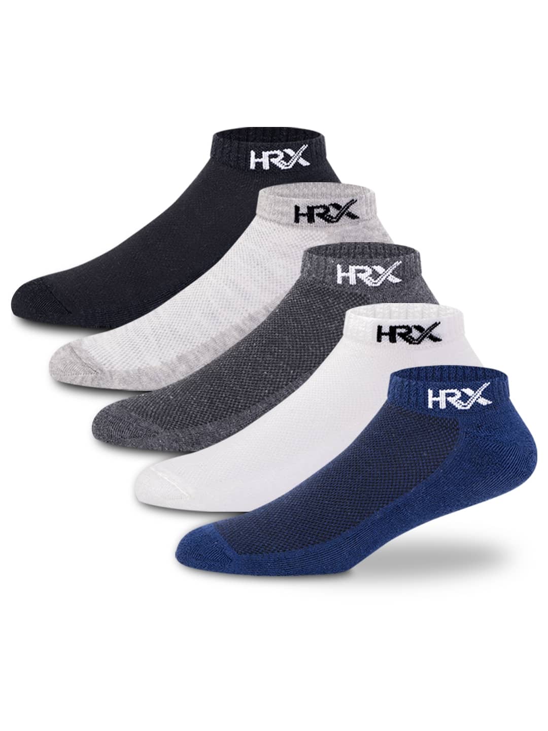 HRX by Hrithik Roshan Men Pack Of 5 Ankle Length Socks 