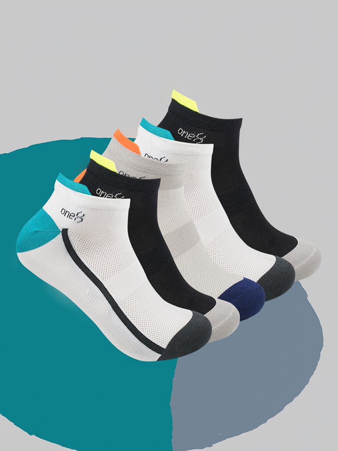 One8 Men Pack Of 5 Patterned Ankle Length Socks