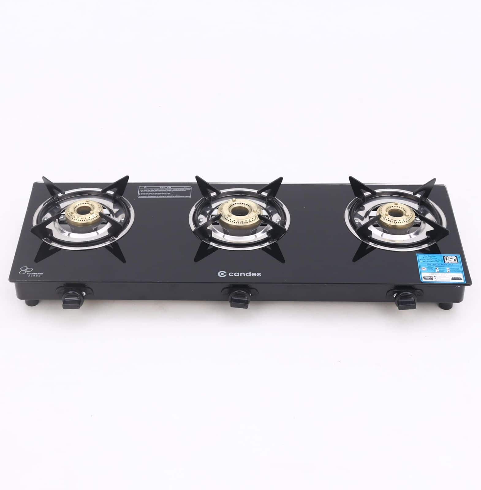 Candes Gas Stove 3 Burners Auto Ignition 