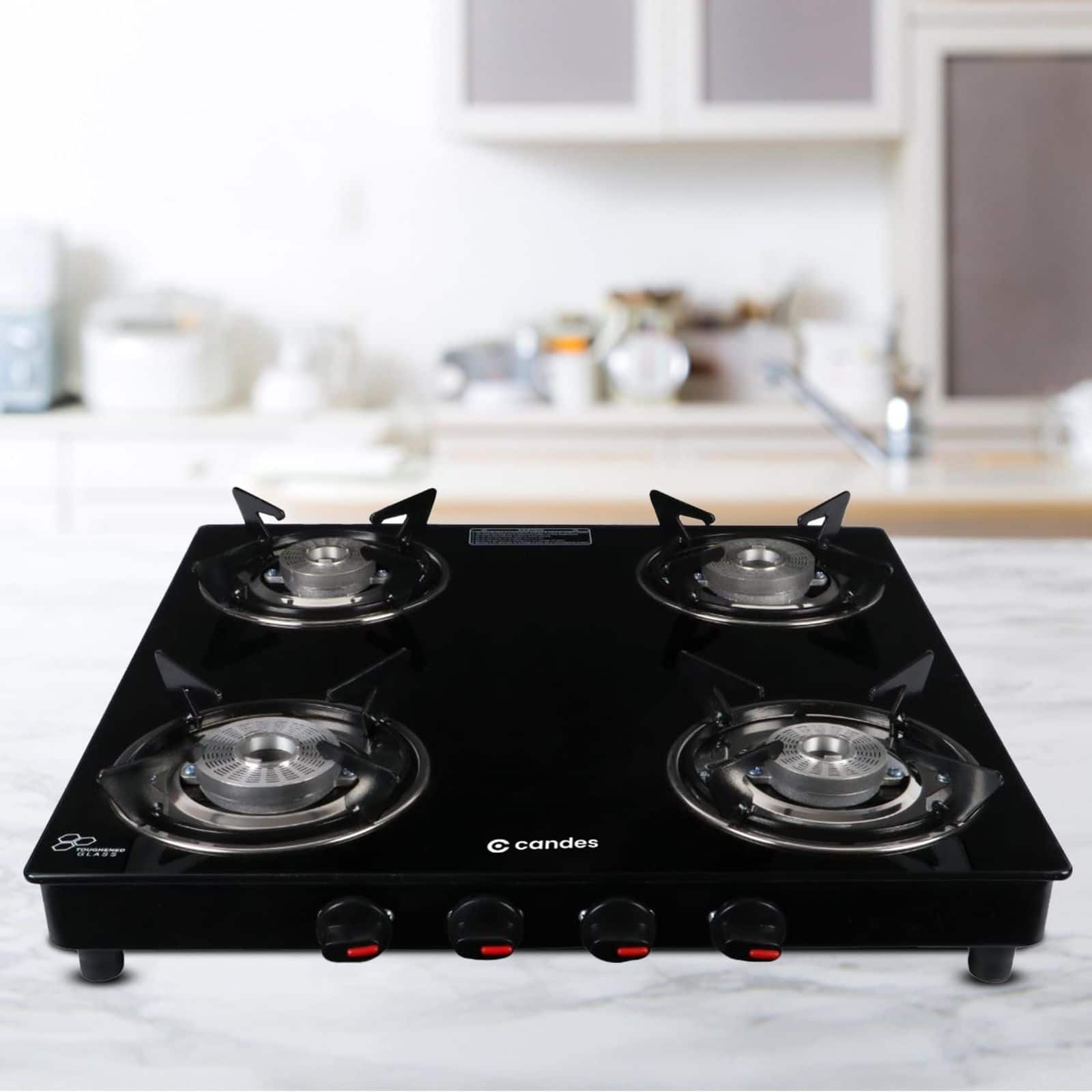 Candes Glass 4 Burner Gas Stove