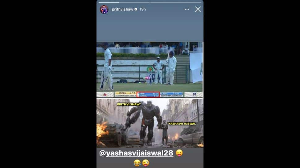 Prithvi Shaw meme on Yashasvi Jaiswal. (Source: Instagram)