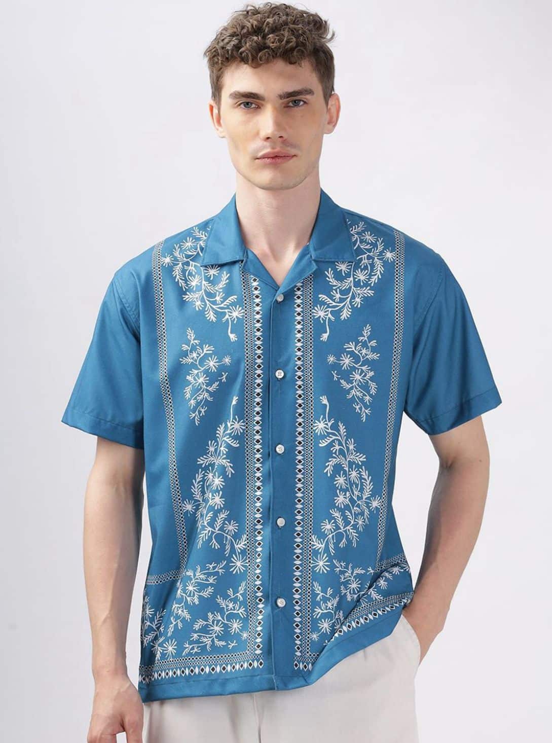 Vestirio Men Relaxed Spread Collar Floral Printed Relaxed Fit Casual Shirt Vestirio Men Relaxed Spread Collar Floral Printed Relaxed Fit Casual Shirt