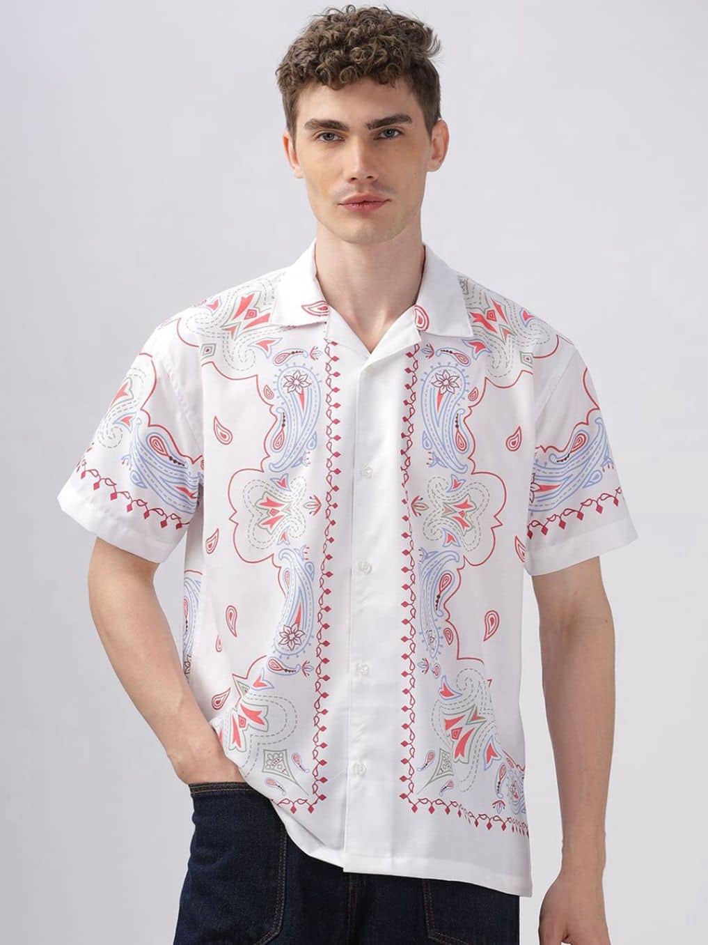 Vestirio Men Relaxed Spread Collar Floral Printed Relaxed Fit Casual Shirt Vestirio Men Relaxed Spread Collar Floral Printed Relaxed Fit Casual Shirt