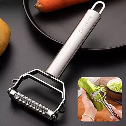 Go Store 2 in 1 Stainless Steel Julienne Vegetable Peeler Go Store 2 in 1 Stainless Steel Julienne Vegetable Peeler