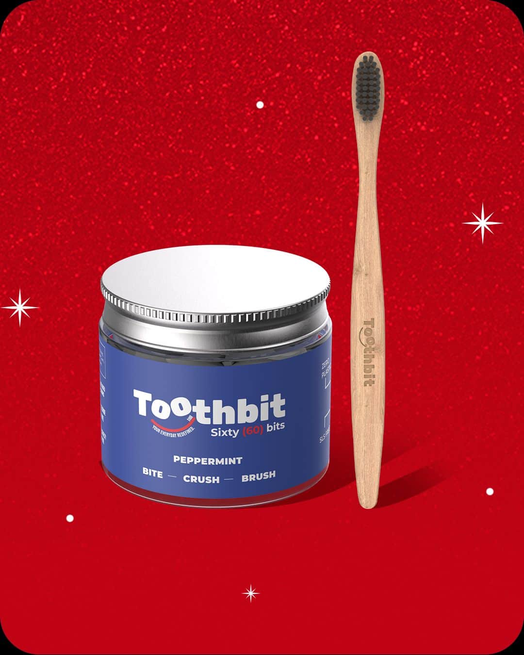Toothbit™ Super Whitening Peppermint nHAP Toothpaste Tablets With Sleek Brush Toothbit™ Super Whitening Peppermint nHAP Toothpaste Tablets With Sleek Brush