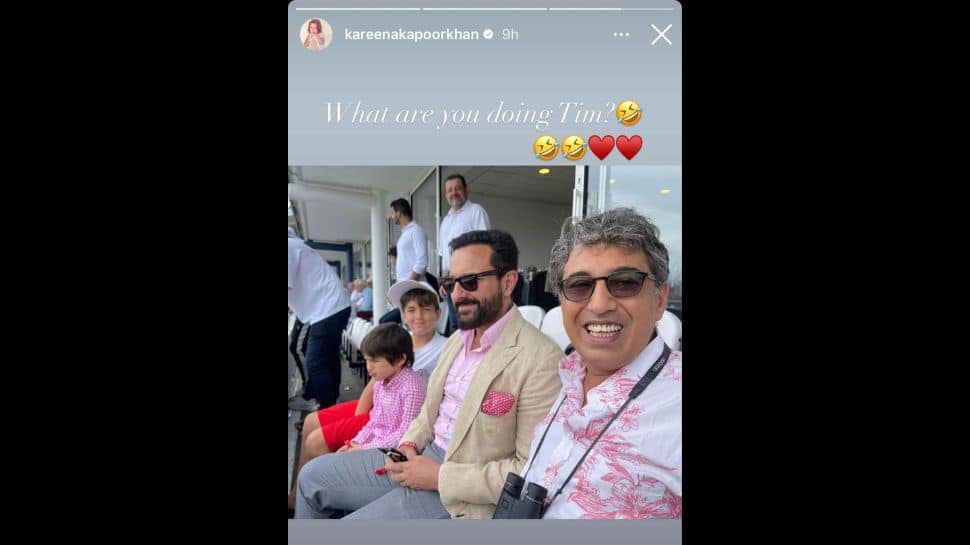 Saif Ali Khan with son Taimur at the Oval. (Source: Instagram)