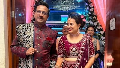 Tina wears lengha for wedding reception