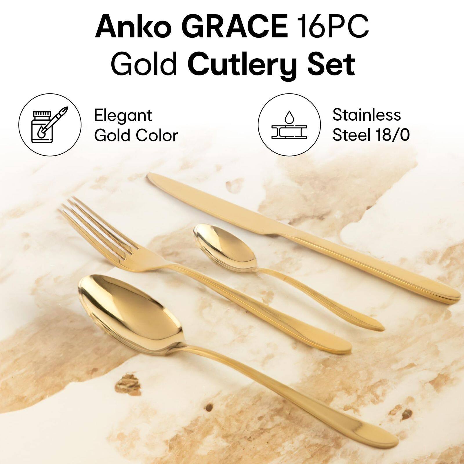 Anko 16 Piece Cutlery Set
