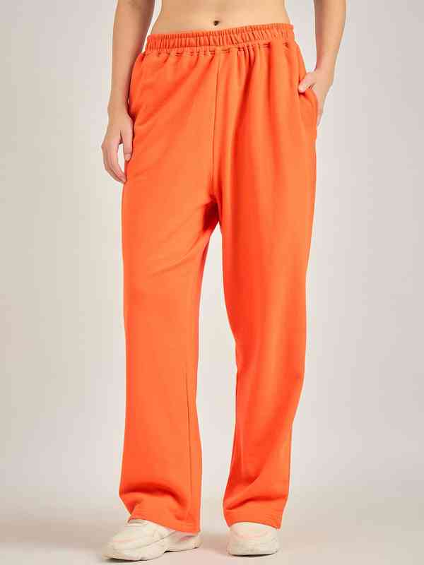 Outzidr Women Relaxed-Fit Cotton Mid-Rise Track Pant