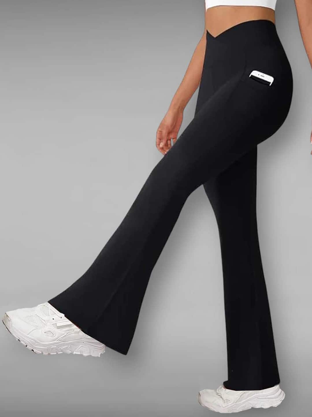IMPERATIVE Women Crossover Belt High-Rise Dry-Fit Ankle-Length Gym Tights