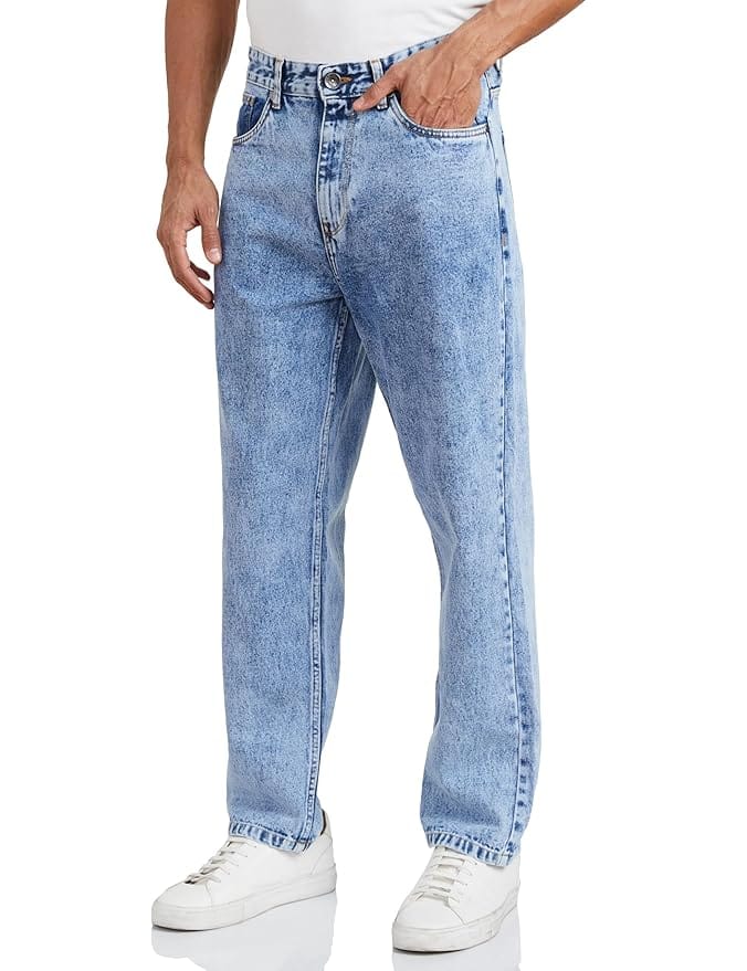 Amazon Brand - Symbol Men's Baggy Fit Cotton Jeans