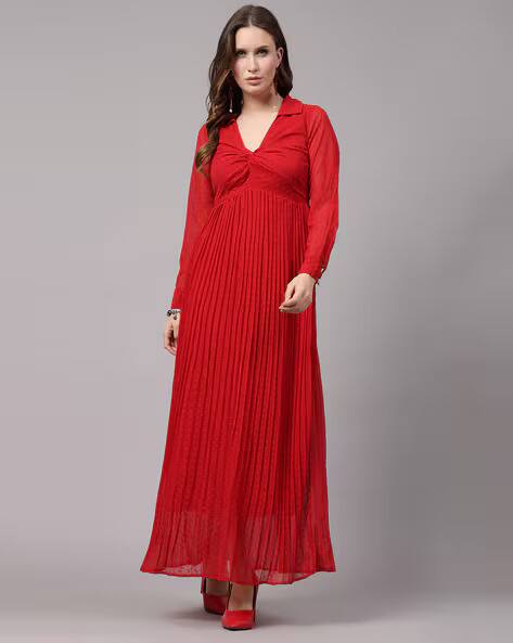 Aayu Georgette Fit &amp; Flare Maxi Dress