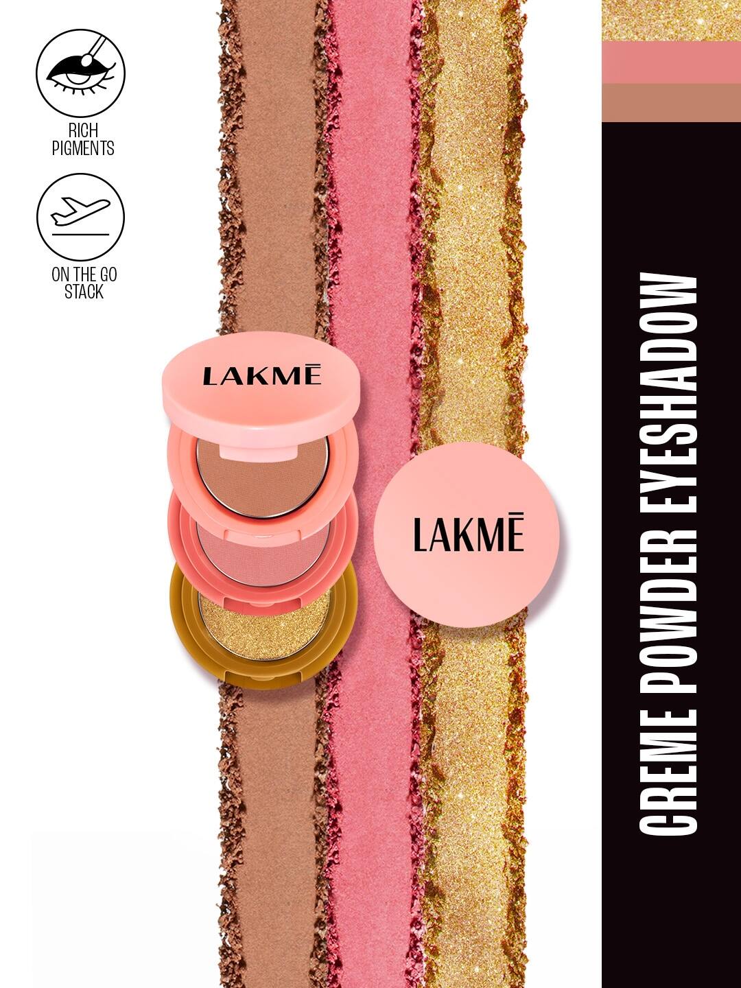  Lakme 9to5 Eyeconic Creme Powder Shadow Stack – Golden Hour Goddess