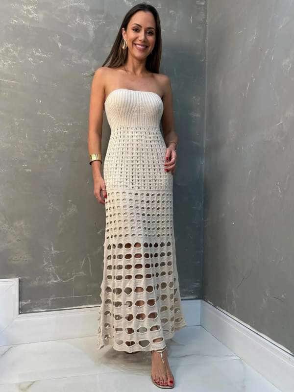 Alamode by Akanksha Marbella Soft Knit Crochet Dress
