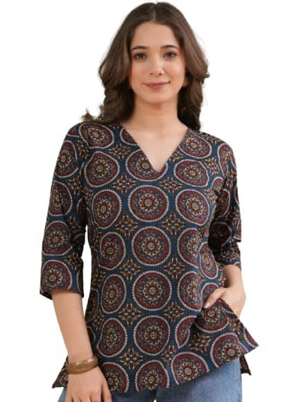 ALENJAN Floral Print Rayon Kurta for Women