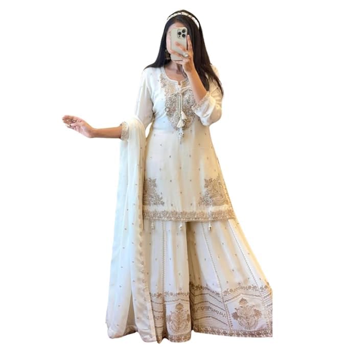 Almira Couture Women’s Embroidered Kurta & Plazo Set with Dupatta Almira Couture Women’s Embroidered Kurta & Plazo Set with Dupatta