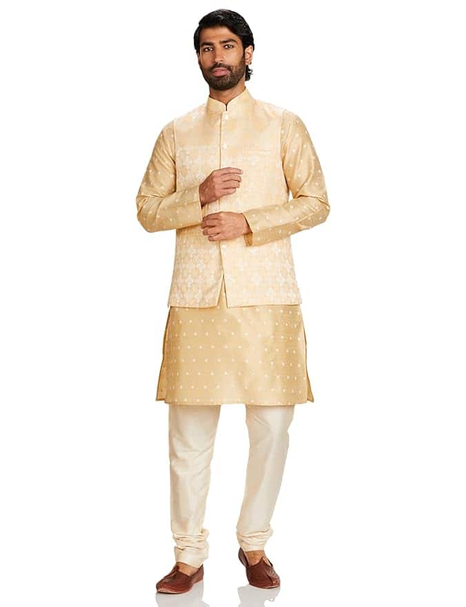 Amazon Brand – Symbol Men's Cotton Blend Printed Kurta Pyjama Set