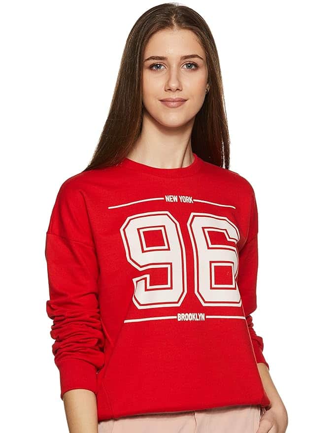 Amazon Brand – Symbol Women’s Cotton Blend Round Neck Sweatshirt (Plus Sizes Available)