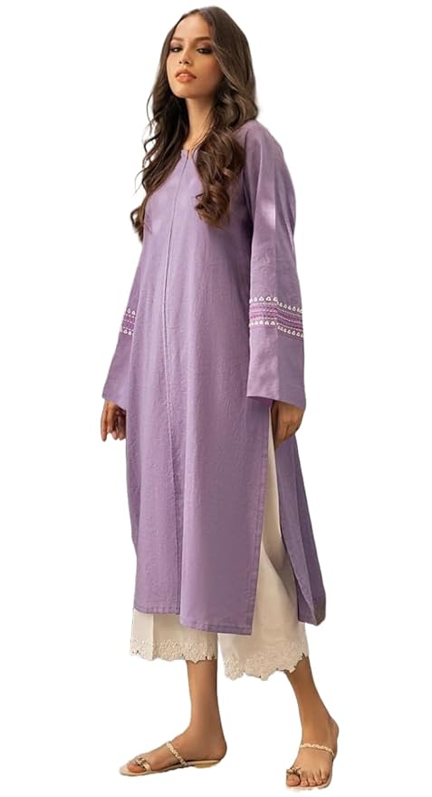 ANNI DESIGNER Women's Rayon Viscose Straight Solid Pakistani Kurta